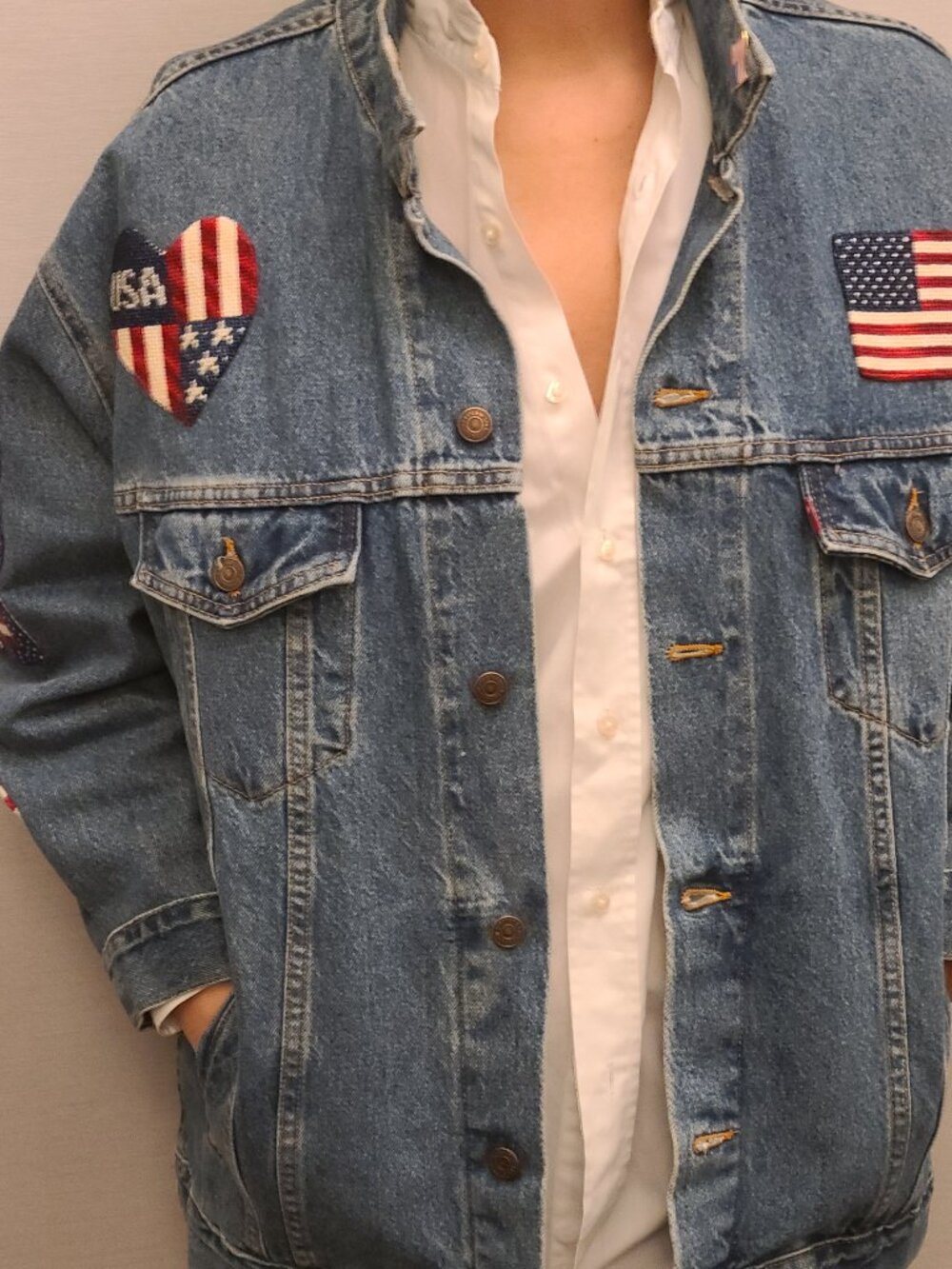 July 4th Denim Unisex Jacket XL.  Excellent for Men or Women.